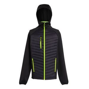 Regatta Mens Navigate Quilted Hybrid Jacket / Black/Lime Green